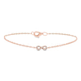 0.04ct 14k Rose Gold Diamond Infinity Bracelet